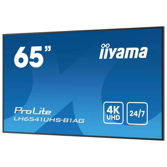 Iiyama ProLite LH6541UHS-B1AG, display segnaletica digitale 65 pollici, 4K UHD, pannello VA, 500 cd-m², 24-7, nero