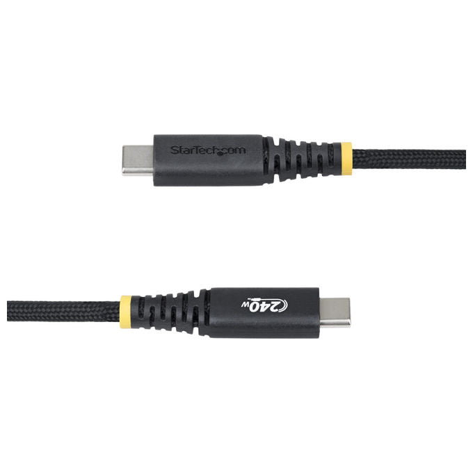 StarTech.com cavo USB-C 240W, 1 m, Power Delivery 3.1 EPR, 5A, rivestimento silicone e nylon intrecciato, USB 2.0, nero