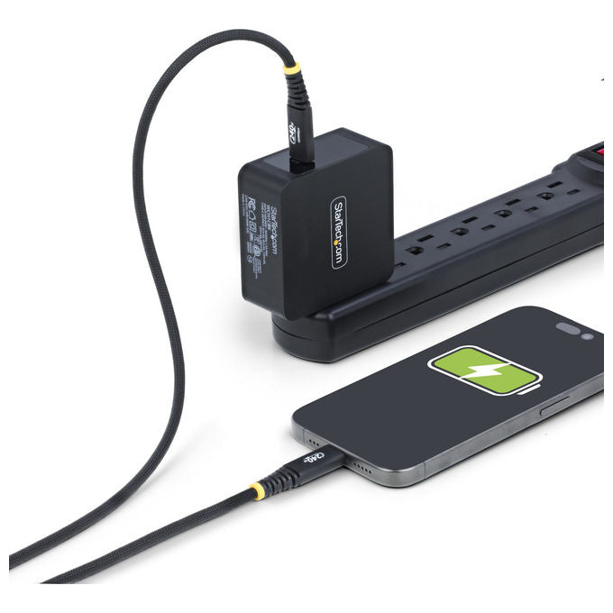 StarTech.com cavo USB-C 240W, 1 m, Power Delivery 3.1 EPR, 5A, rivestimento silicone e nylon intrecciato, USB 2.0, nero