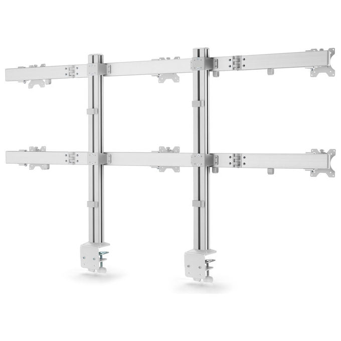 StarTech.com supporto scrivania per 6 monitor, fino a 32'', configurazione 3x2, VESA 75x75 e 100x100 mm, regolabile, bianco