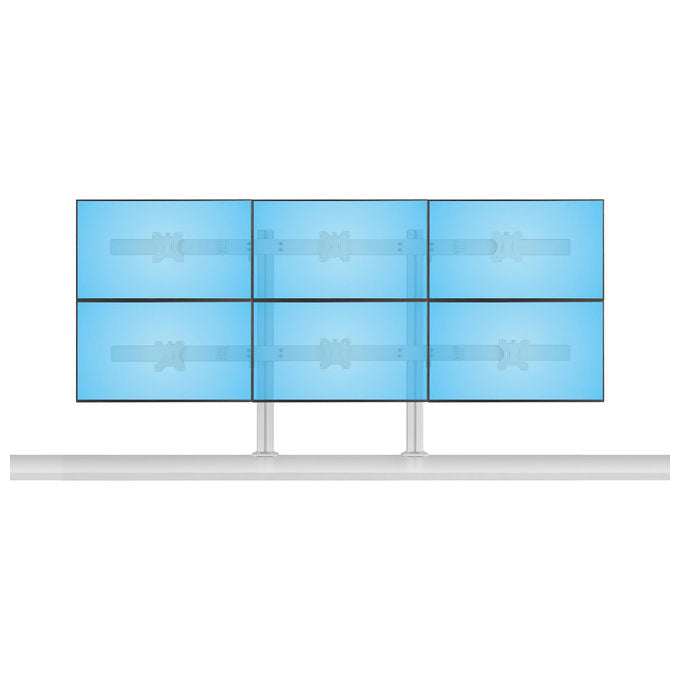 StarTech.com supporto scrivania per 6 monitor, fino a 32'', configurazione 3x2, VESA 75x75 e 100x100 mm, regolabile, bianco