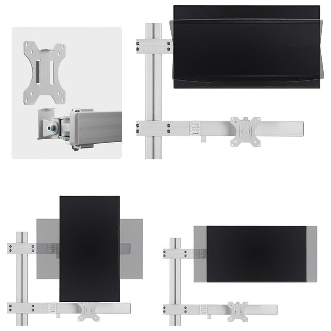StarTech.com supporto scrivania per 6 monitor, fino a 32'', configurazione 3x2, VESA 75x75 e 100x100 mm, regolabile, bianco