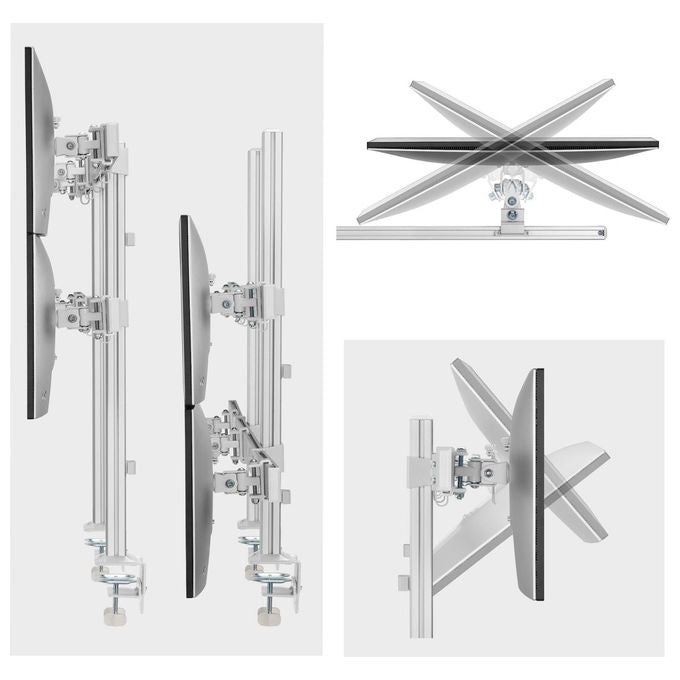 StarTech.com supporto scrivania per 6 monitor, fino a 32'', configurazione 3x2, VESA 75x75 e 100x100 mm, regolabile, bianco