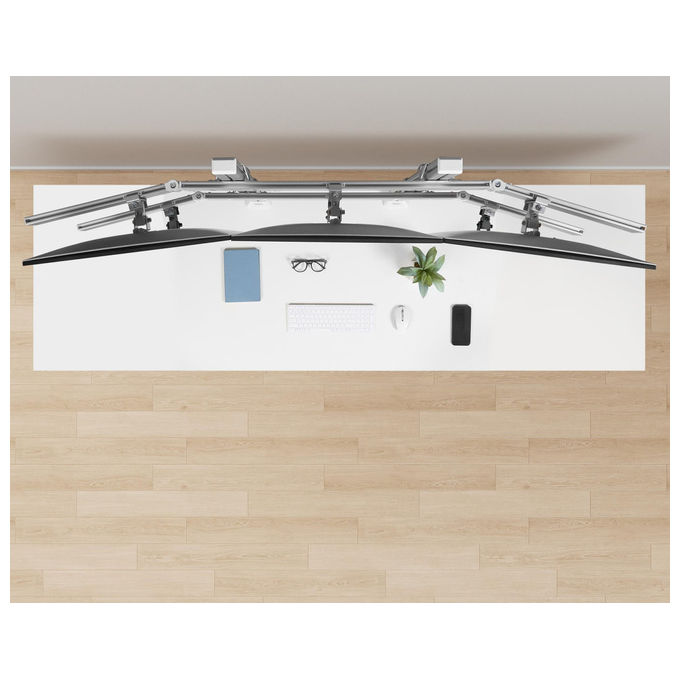 StarTech.com supporto scrivania per 6 monitor, fino a 32'', configurazione 3x2, VESA 75x75 e 100x100 mm, regolabile, bianco