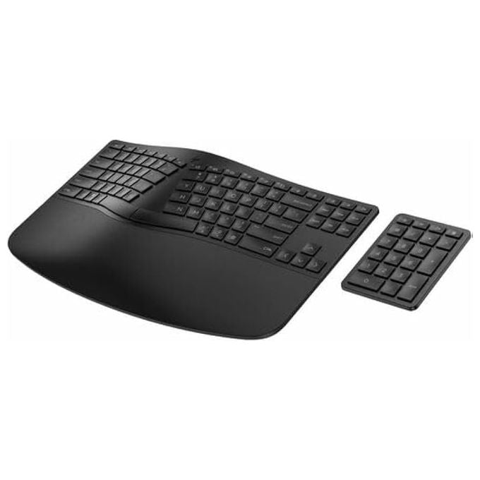HP tastiera ergonomica wireless 965, full size, QWERTY, tastierino numerico separato, bluetooth, 20 tasti programmabili, nera