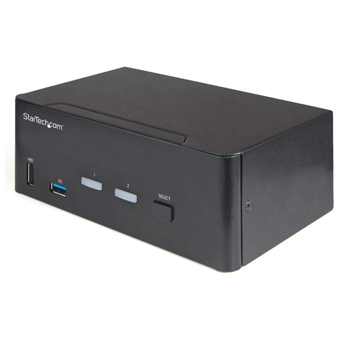 StarTech switch KVM 2 porte dual monitor DisplayPort e HDMI, 4K 60Hz, hub USB 5Gbps, 2 porte USB HID, hotkey