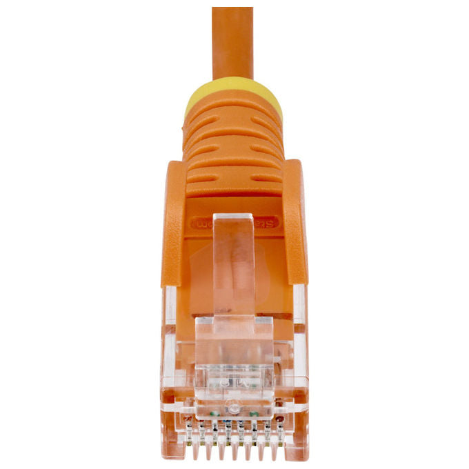 StarTech.com cavo ethernet cat6 slim arancione 1,5m, patch utp rj45 antigroviglio, rame puro 28awg, gigabit 1000 mbit-s, PoE++, testato Fluke, guaina LSZH