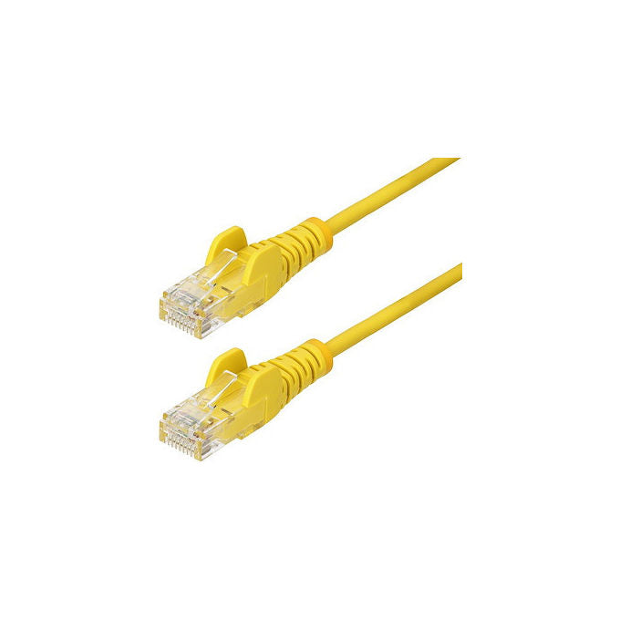 StarTech cavo ethernet cat6 slim giallo 15m, patch utp rj45 antigroviglio, rame puro 28awg, lszh, 1 gbps, 250mhz, poe++ 100w