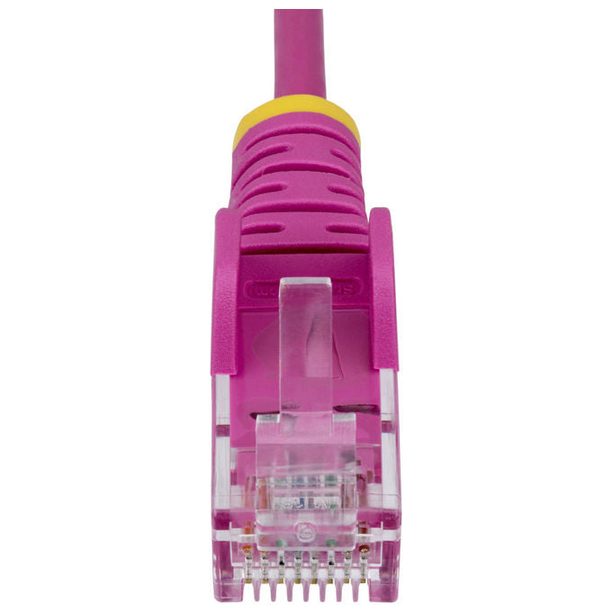 StarTech cavo ethernet Cat6 slim rosa 15m, UTP, RJ45 antigroviglio, rame puro 28AWG, LSZH, PoE++ 100W, 1Gbps