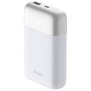 D-Link powerbank 10000 mAh, DPP-101, ricarica rapida 18 W, Power Delivery 3.0, Quick Charge 3.0, USB-A e USB-C, display LED, Bianco