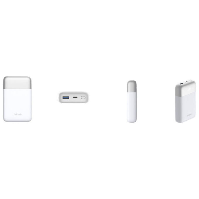 D-Link powerbank 10000 mAh, DPP-101, ricarica rapida 18 W, Power Delivery 3.0, Quick Charge 3.0, USB-A e USB-C, display LED, Bianco