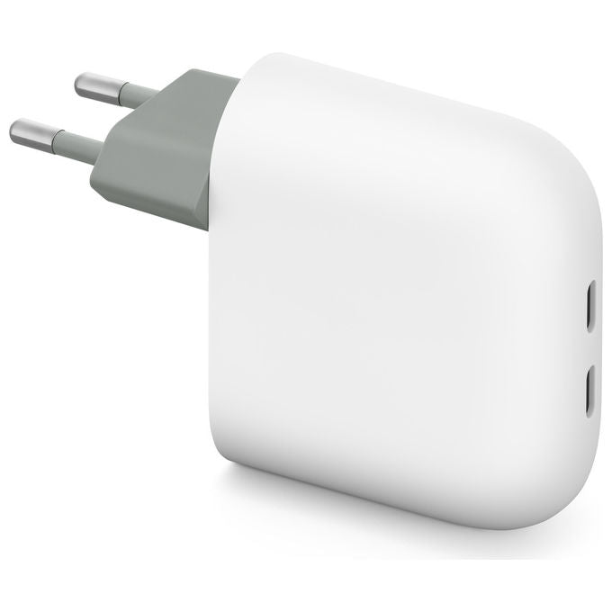 Google caricatore USB-C 67W, doppia porta, ricarica rapida, compatibile Pixel e dispositivi USB-C, Bianco
