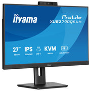 Iiyama ProLite XUB2790QSUH-B2, monitor IPS 27 pollici QHD, webcam 5MP Windows Hello, hub USB-C 65W, KVM integrato, nero