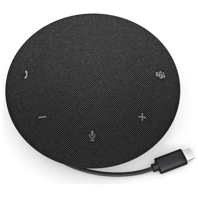 Dell SP325 vivavoce cablato, USB-C, 4 microfoni omnidirezionali, cancellazione rumore AI, IP64, certificato Teams e Zoom, nero