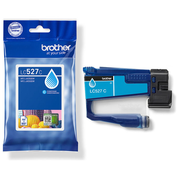 Brother cartuccia d'inchiostro LC527C, ciano originale, pigmento, 900 pagine, MFC-J4350DW, MFC-J4550DW