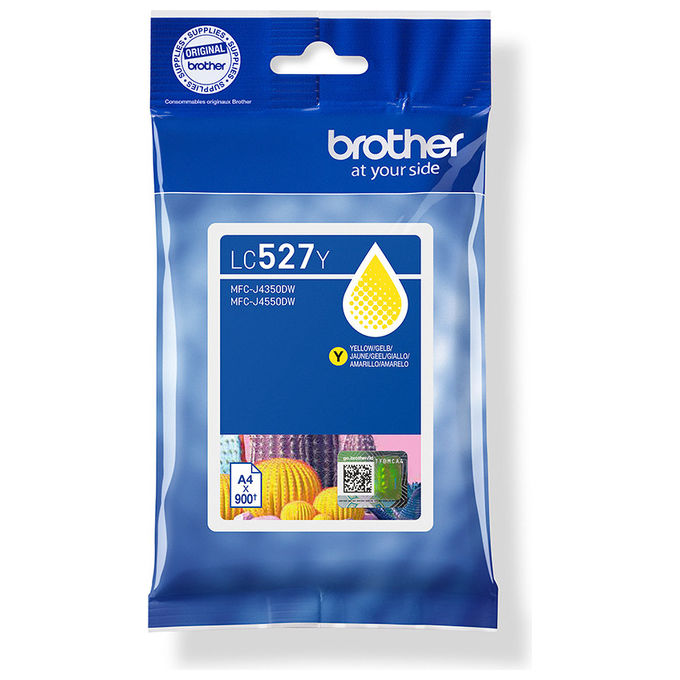 Brother cartuccia d'inchiostro giallo LC527Y, originale, inchiostro a base di pigmento, 900 pagine, compatibile MFC-J4350DW, MFC-J4550DW