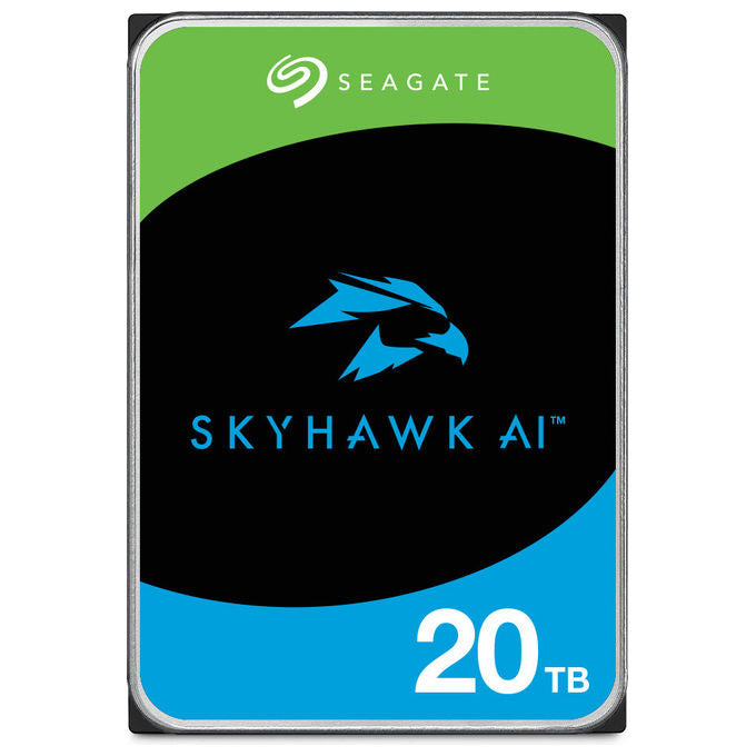 Seagate SkyHawk AI disco rigido interno 20 TB, 3.5'', SATA III, 7200 giri-min, 512 MB buffer, sorveglianza AI, ST20000VE004
