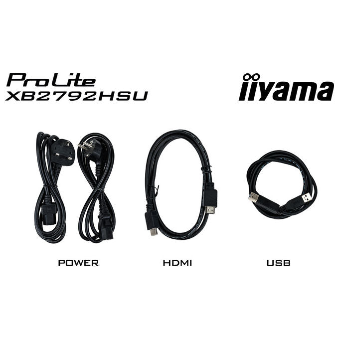Iiyama ProLite XB2792HSU-B1 monitor 27 pollici, IPS Full HD, 120 Hz, 3 ms, hub USB 3.2, altoparlanti integrati, regolabile in altezza, nero