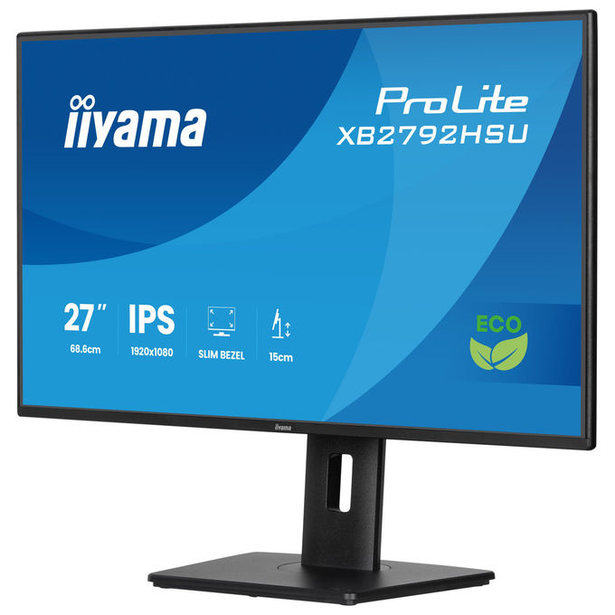 Iiyama ProLite XB2792HSU-B1 monitor 27 pollici, IPS Full HD, 120 Hz, 3 ms, hub USB 3.2, altoparlanti integrati, regolabile in altezza, nero