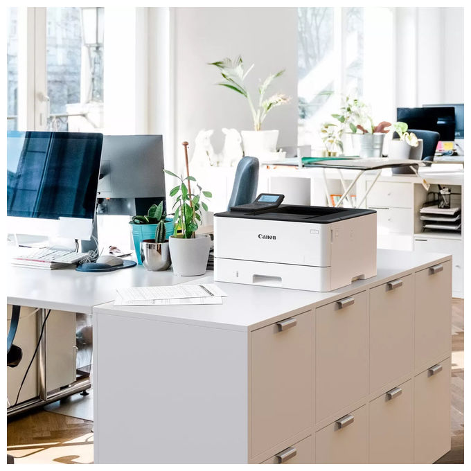 Canon stampante laser monocromatica LBP243dw II, A4, 36 ppm, fronte retro automatico, Wi-Fi, LAN Gigabit, USB, 1200x1200 DPI, bianco