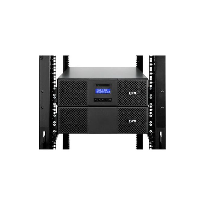 Eaton gruppo di continuita' UPS 9E11KIPMR, 11 kVA 10000 W, doppia conversione online, rack 3U, display LCD, batteria VRLA, nero