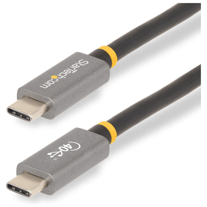 StarTech cavo USB4 USB-C 1m, 80Gbps, power delivery 240W, 8K 120Hz, DisplayPort 2.1, Thunderbolt 4, certificato USB-IF, Bianco