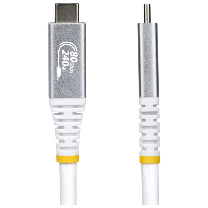 StarTech.com cavo USB4 USB-C 1,5 m, 80 Gbps, Power Delivery 240 W, 8K 120Hz, DisplayPort 2.1, Thunderbolt 4, Bianco