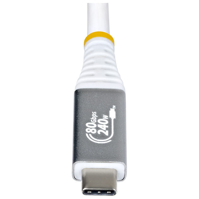 StarTech.com cavo USB4 USB-C 1,5 m, 80 Gbps, Power Delivery 240 W, 8K 120Hz, DisplayPort 2.1, Thunderbolt 4, Bianco