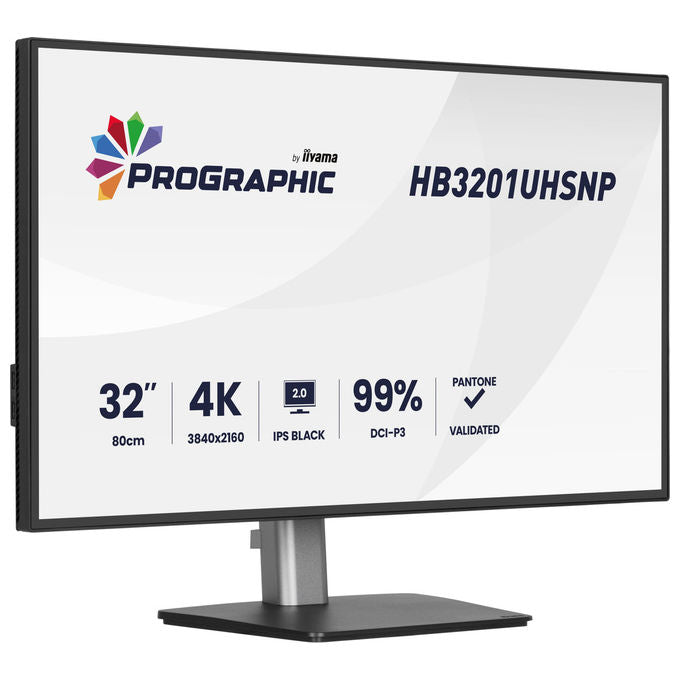 Iiyama monitor ProGraphic 32'', 4K UHD 3840x2160, IPS Black 2.0, 99% DCI-P3, Pantone Validated, USB-C 96W, KVM, HB3201UHSNP-B1