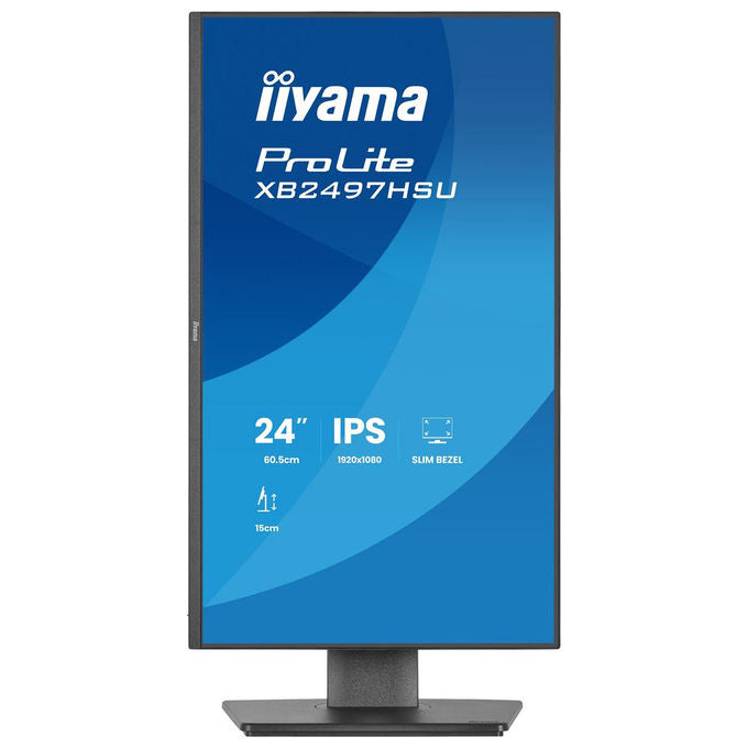 Iiyama ProLite XB2497HSU-B1 monitor 23,8 pollici, Full HD 1920x1080, IPS LED, 120 Hz, Flicker-Free, hub USB, HDMI, DisplayPort