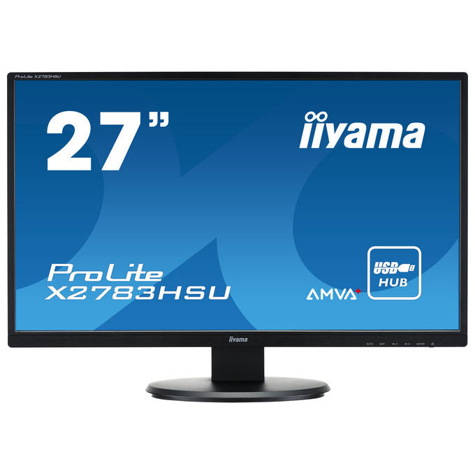Iiyama ProLite X2793HSU-B1 monitor 27 pollici, Full HD IPS, 120 Hz, 1 ms, AMD FreeSync, hub USB, HDMI, DisplayPort, nero