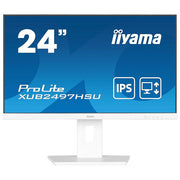 Iiyama ProLite XB2497HSU-W1 monitor 23,8 pollici, IPS Full HD 120Hz, regolazione altezza, hub USB 3.2, flicker free, bianco
