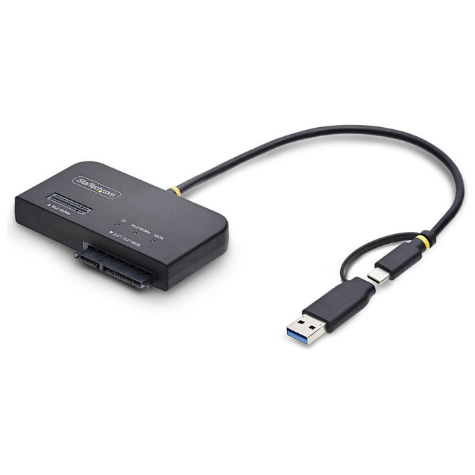 StarTech.com adattatore USB-C USB-A a M.2 NVMe e SATA 2,5 3,5 pollici, 10 Gbps, lettore SSD esterno, senza attrezzi, B+M M-Key, nero