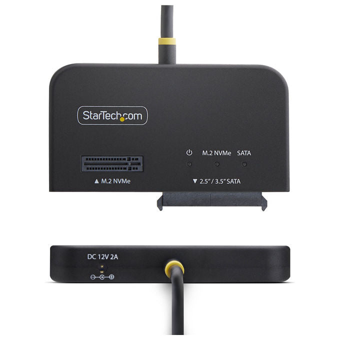 StarTech.com adattatore USB-C USB-A a M.2 NVMe e SATA 2,5 3,5 pollici, 10 Gbps, lettore SSD esterno, senza attrezzi, B+M M-Key, nero