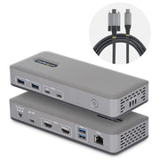 StarTech.com docking station USB-C dual monitor, HDMI 4K 60Hz, ricarica laptop 100W, Ethernet 1GbE, senza driver, grigio