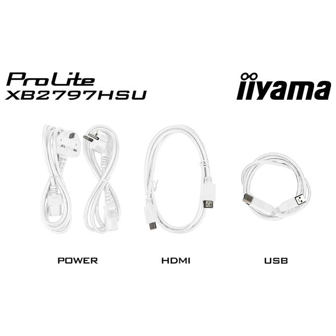 Iiyama XB2797HSU-W1 ProLite Monitor PC 27'' Full HD IPS 120Hz 1ms AMD FreeSync Hub USB 3.2 Altoparlanti colore Bianco