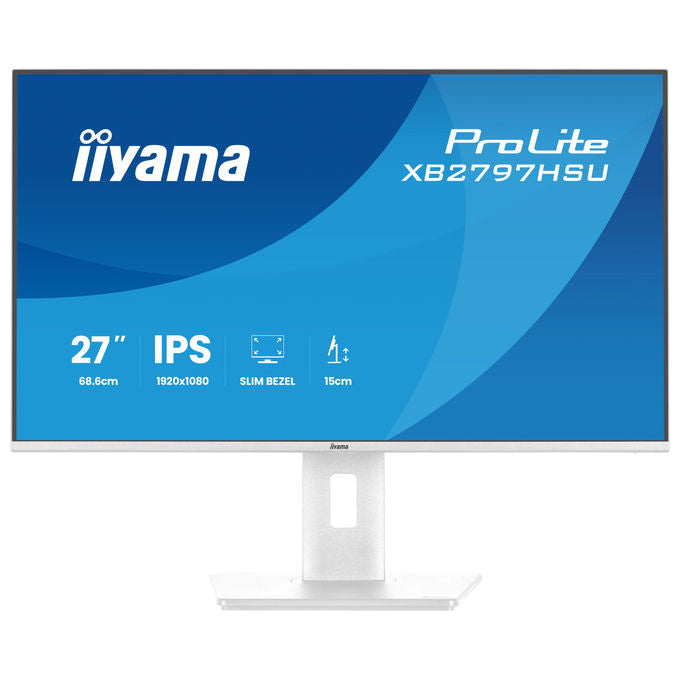 Iiyama XB2797HSU-W1 ProLite Monitor PC 27'' Full HD IPS 120Hz 1ms AMD FreeSync Hub USB 3.2 Altoparlanti colore Bianco
