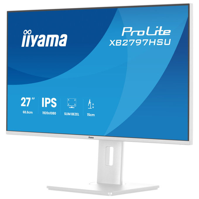 Iiyama XB2797HSU-W1 ProLite Monitor PC 27'' Full HD IPS 120Hz 1ms AMD FreeSync Hub USB 3.2 Altoparlanti colore Bianco