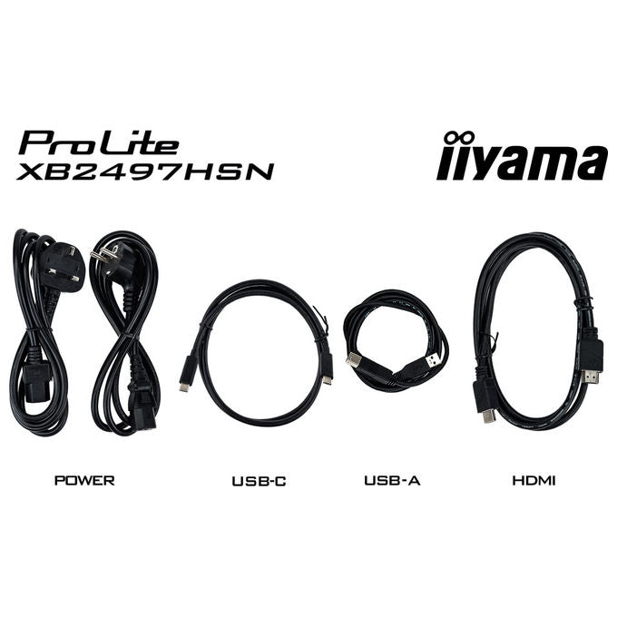 Iiyama XB2497HSN-B1 ProLite Monitor PC 23.8'' IPS Full HD 100Hz 1ms USB-C 65W Hub USB 3.2 LAN AMD FreeSync colore Nero