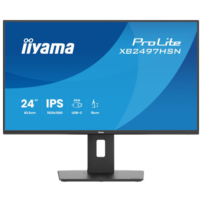 Iiyama XB2497HSN-B1 ProLite Monitor PC 23.8'' IPS Full HD 100Hz 1ms USB-C 65W Hub USB 3.2 LAN AMD FreeSync colore Nero