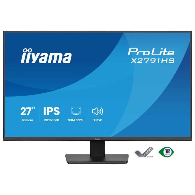Iiyama ProLite X2791HS-B1, monitor 27 pollici Full HD IPS, 120 Hz, 1 ms, AMD FreeSync, altoparlanti integrati, nero