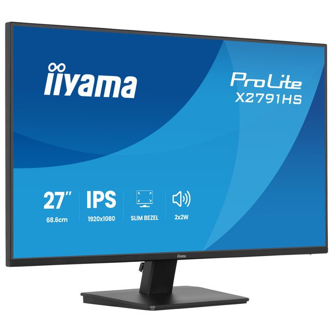 Iiyama ProLite X2791HS-B1, monitor 27 pollici Full HD IPS, 120 Hz, 1 ms, AMD FreeSync, altoparlanti integrati, nero
