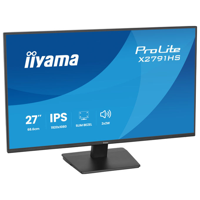 Iiyama ProLite X2791HS-B1, monitor 27 pollici Full HD IPS, 120 Hz, 1 ms, AMD FreeSync, altoparlanti integrati, nero