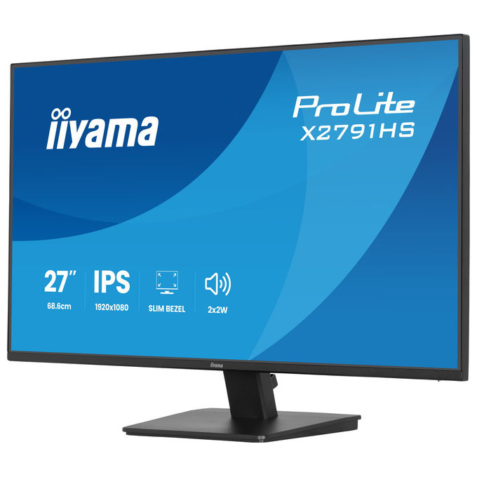 Iiyama ProLite X2791HS-B1, monitor 27 pollici Full HD IPS, 120 Hz, 1 ms, AMD FreeSync, altoparlanti integrati, nero