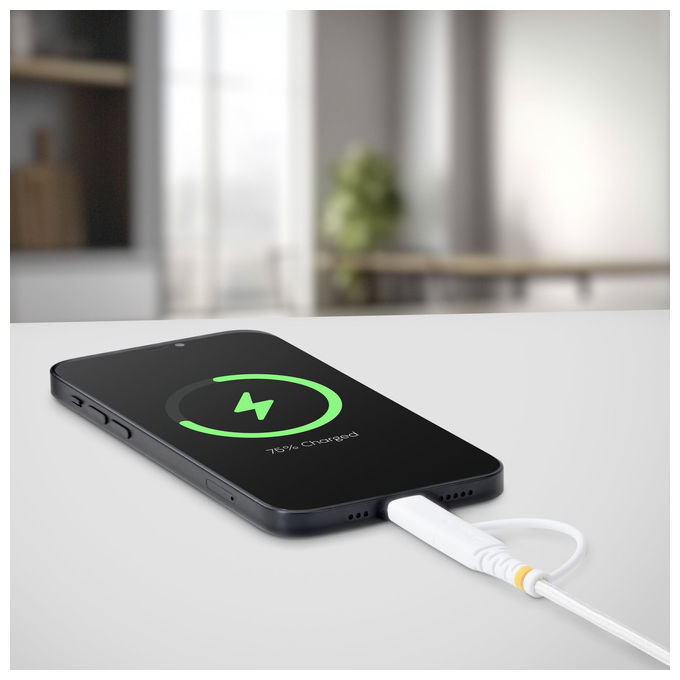 StarTech.com cavo USB-C 2 in 1 con adattatore Lightning, 1 m, 60W, 3A, certificato Apple MFi, nylon intrecciato, Bianco