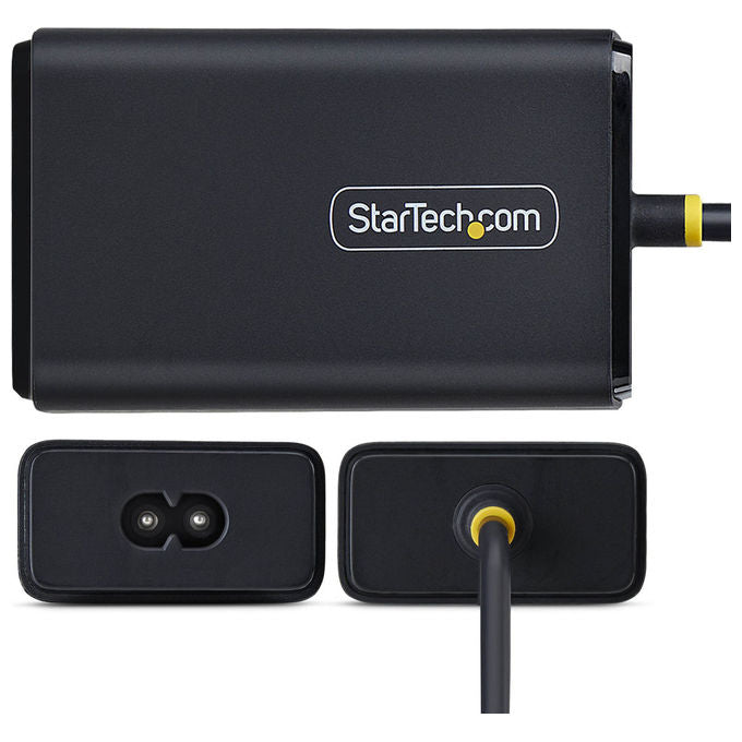 StarTech.com caricatore USB-C 65 W, Power Delivery 3.0, cavo integrato 1,8 m, ingresso universale 100-240 V, presa EU, nero