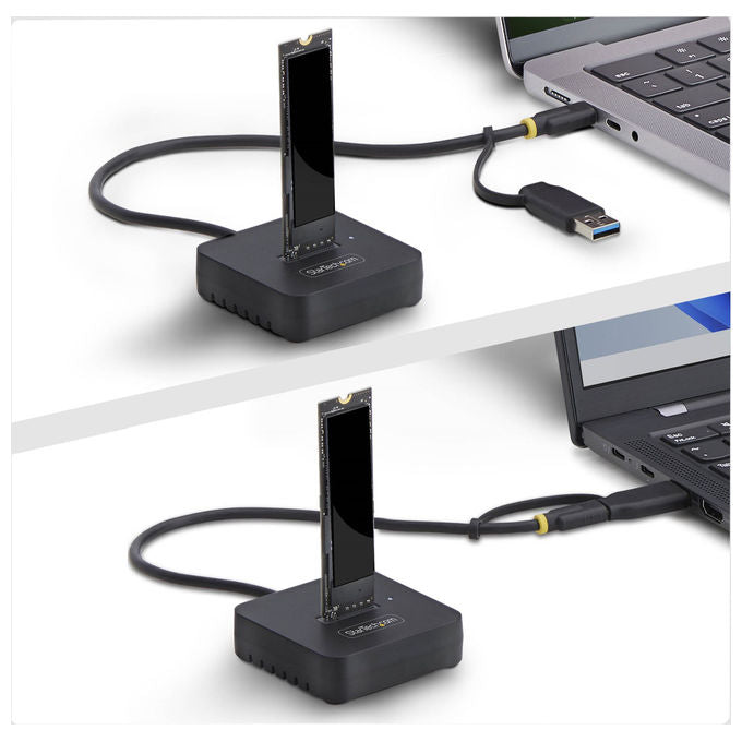 StarTech.com adattatore dock usb-c usb-a per ssd m.2 nvme, 10 gbps, lettore esterno, installazione senza attrezzi, nero