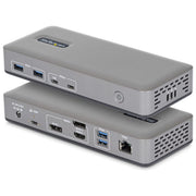 StarTech.com docking station USB-C triple monitor, 2x DisplayPort 4K 60Hz, 1x HDMI 4K 30Hz, ricarica laptop 100W, Ethernet 1GbE, 4x USB-A, senza driver