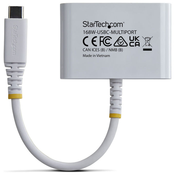 StarTech.com adattatore multiporta USB-C, HDMI 4K 60Hz, ricarica PD 140W, hub USB 5Gbps, mini dock, Bianco