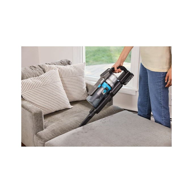 BLACK+DECKER aspirapolvere a scopa senza fili BSV520BRB-QW, 18V, tecnologia ciclonica, luci LED, 55 min autonomia, blu